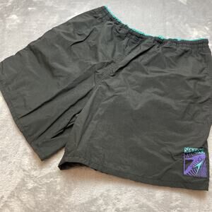 Vintage Speedo Swim Trunks Shorts Mens L Black Retro Logo Mesh Liner‎ 80s 90s